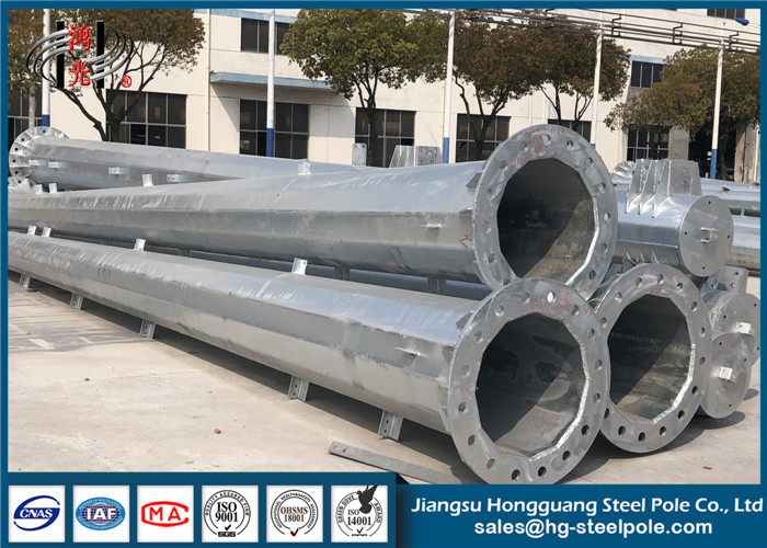 HDG Palo tubolare d'acciaio per il trasporto e la distribuzione di energia con il rivestimento dello zinco
