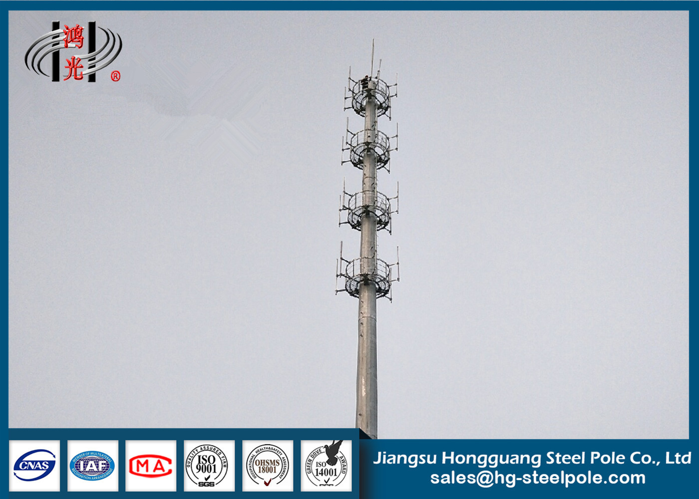 Torri poligonali di telecomunicazione di HDG con il breve ciclo di costruzione per trasmettere per radio
